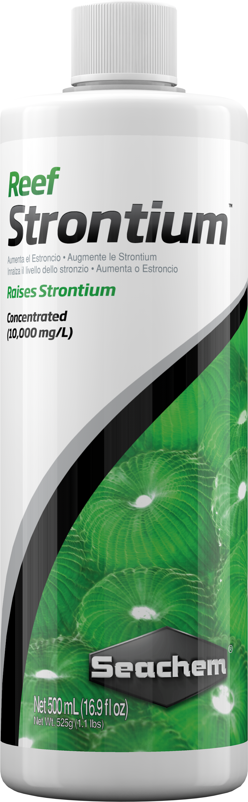 Seachem Reef Strontium 500 mL bottle, bulk strontium supplement for larger reef systems