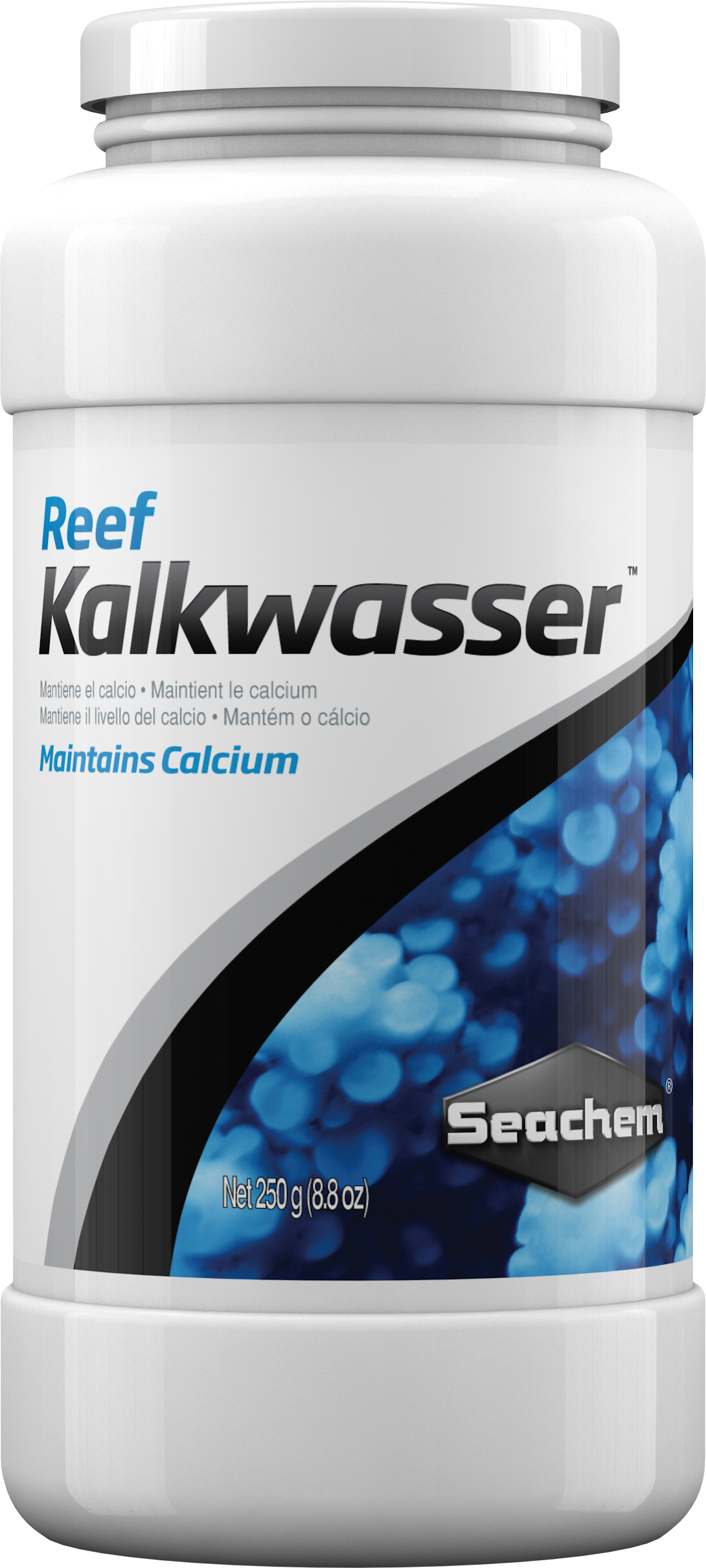Seachem Reef Kalkwasser 250 g jar, calcium hydroxide supplement for reef aquariums