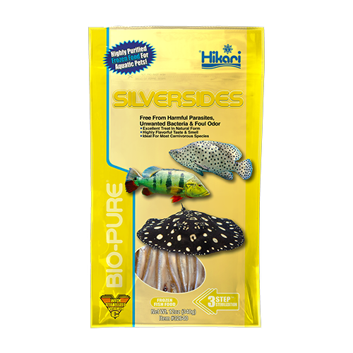 Hikari Bio-Pure Frozen Silversides 12 oz flat pack for large carnivores