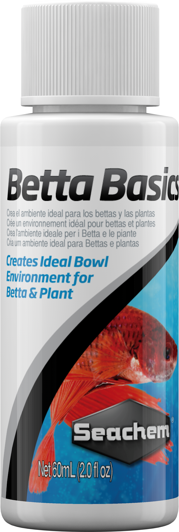 Seachem Betta Basics 60 mL bottle, water conditioner for betta bowls and tanks