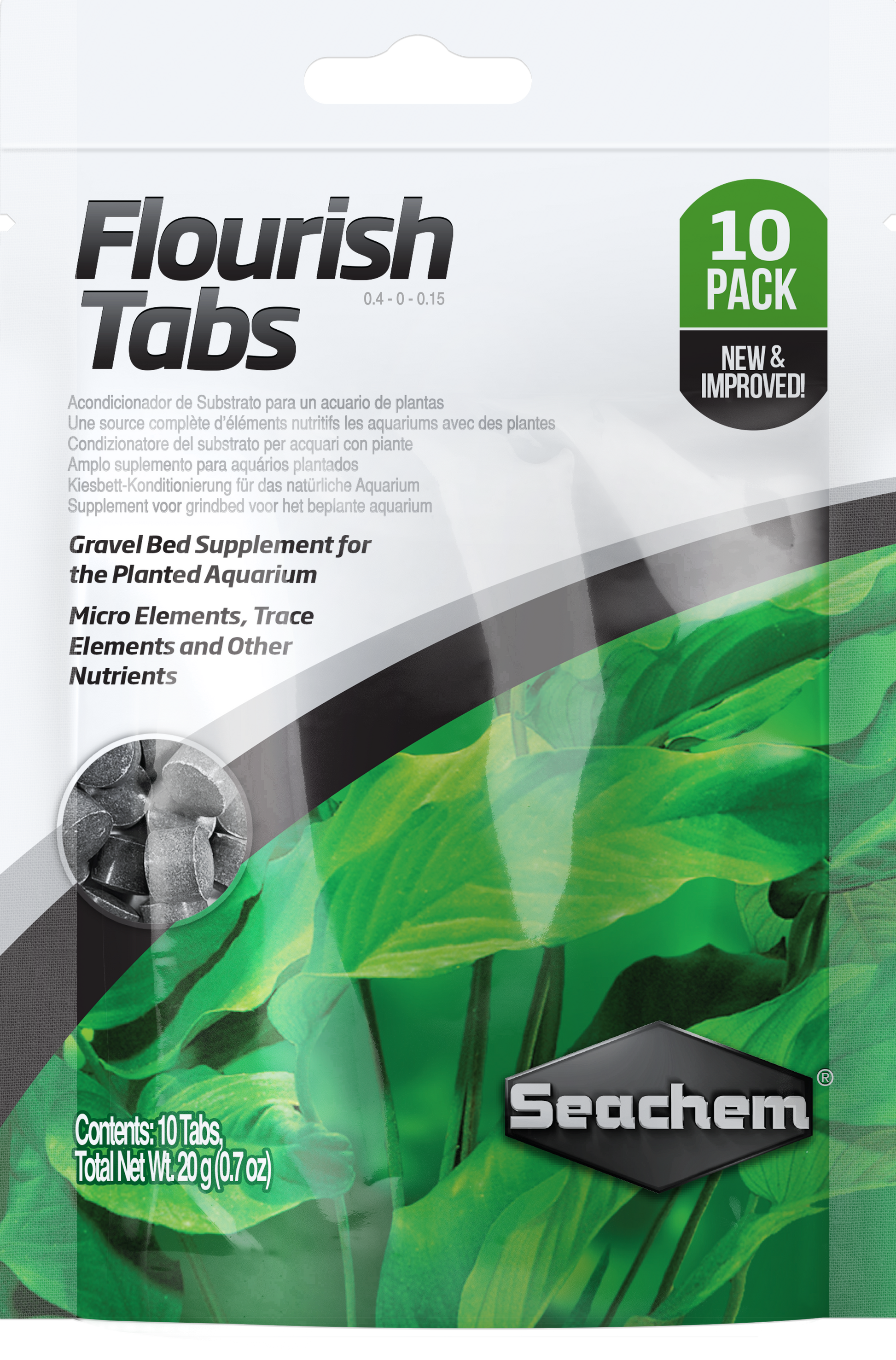 Seachem Flourish Tabs 10-pack - slow-release root-tab fertilizer for freshwater planted aquariums with iron and trace nutrients