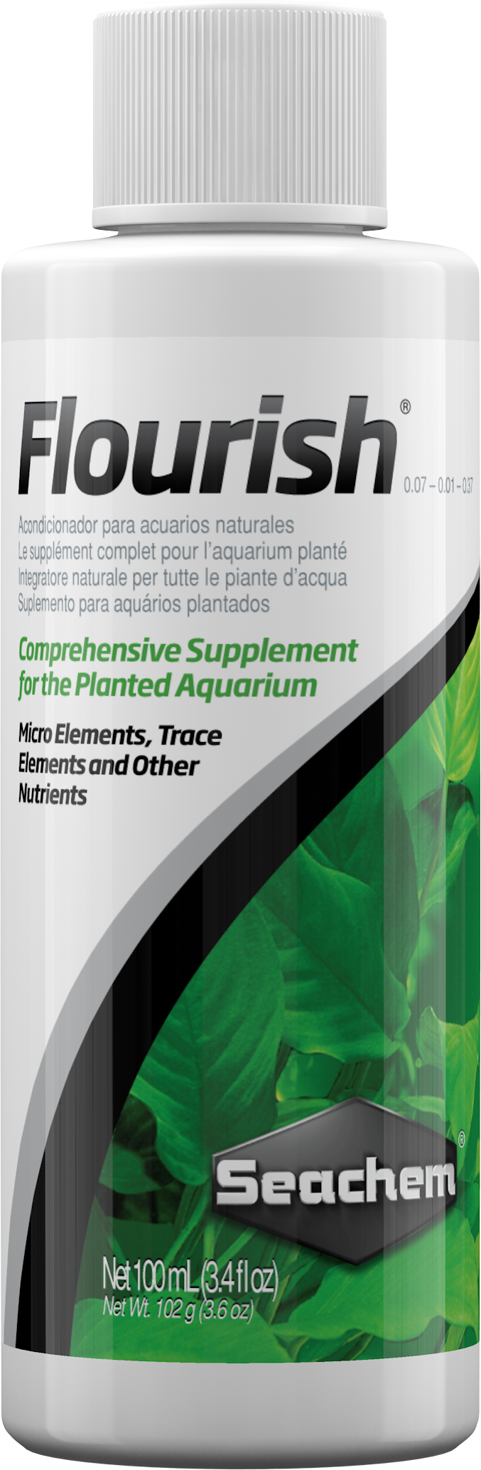 Seachem Flourish 100 mL bottle, comprehensive planted aquarium supplement
