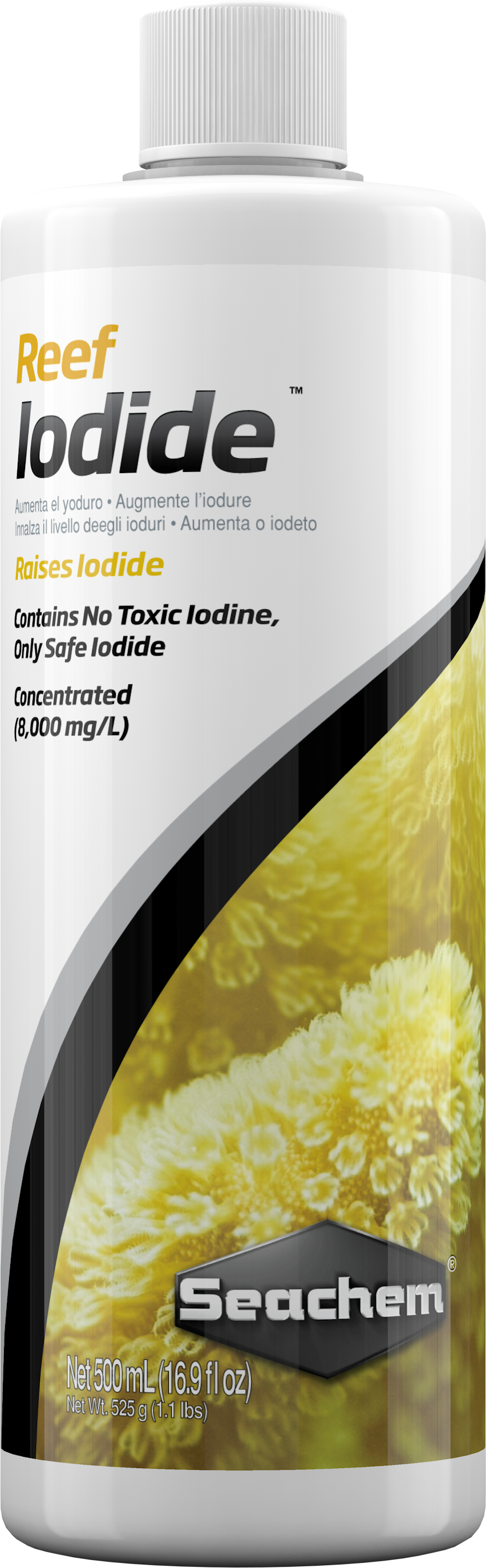 Seachem Reef Iodide 500 mL bottle, reef iodine supplement for corals and inverts