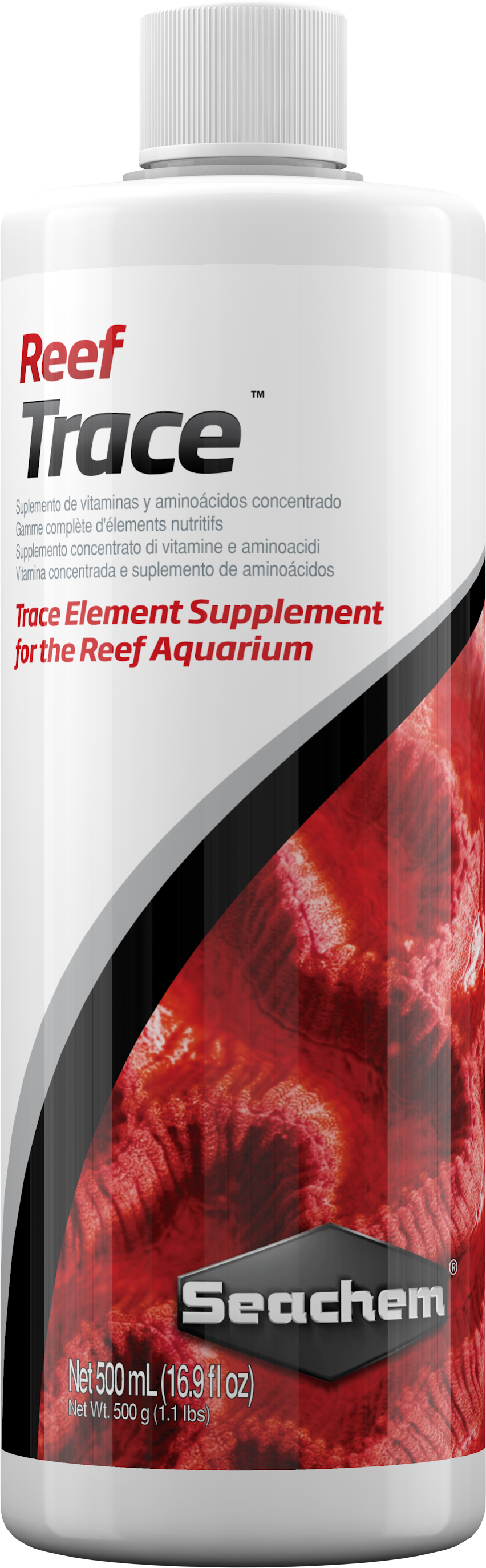 Seachem Reef Trace 500 mL bottle, reef trace element supplement for larger aquariums