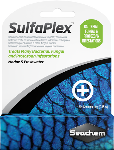 Seachem SulfaPlex antibacterial and antifungal fish medication package