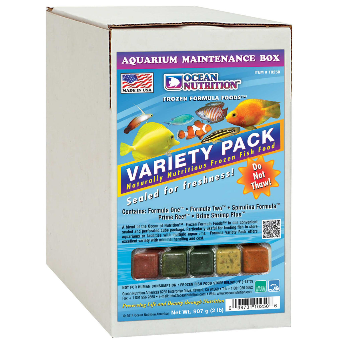 Ocean Nutrition Frozen Formula Variety Pack 2 lb Aquarium Maintenance Box of frozen Roll-A-Cubes