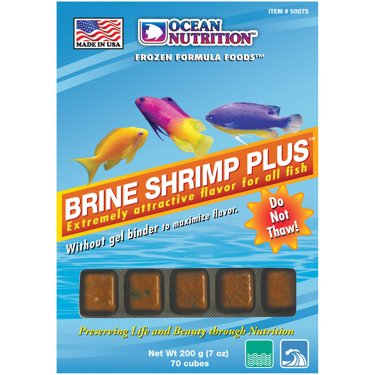 Ocean Nutrition Frozen Brine Shrimp Plus enriched fish food