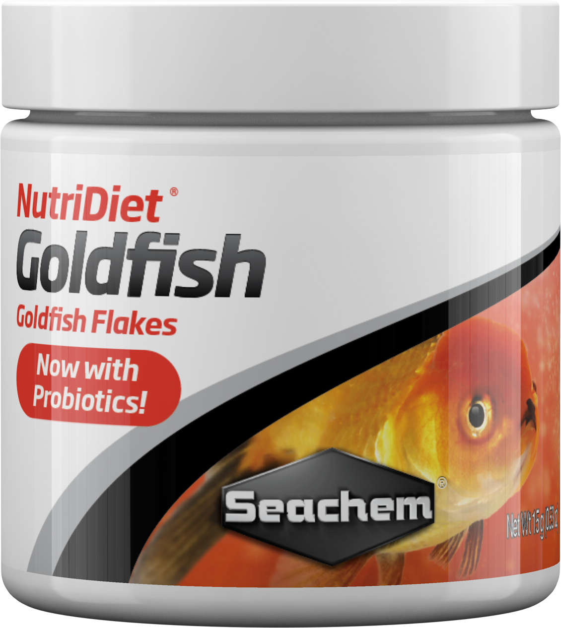 Seachem NutriDiet Goldfish Flakes probiotic fish food container