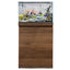 Walnut 60P cabinet shown with an aquascaped Visi-White 60P aquarium, sold separately