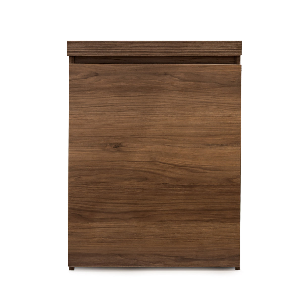 Fluval Visi-White 60P Aquascape Cabinet in walnut, single handleless soft close door