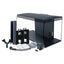 Fluval Flex 32.5 aquarium with included circulation pump, filter foam, BioMax media, and output nozzles