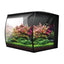 Fluval Flex 2.0 9 gallon aquarium fully planted with red and green stem plants and small schooling fish