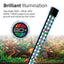 Fluval Flex 2.0 LED bar over a planted aquarium, adjustable RGB and white LEDs at 6500 to 7000 K with 80 plus color options