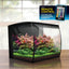 Fluval Flex 2.0 planted aquarium with the wireless remote control that sets RGB and white LED color blends and effects