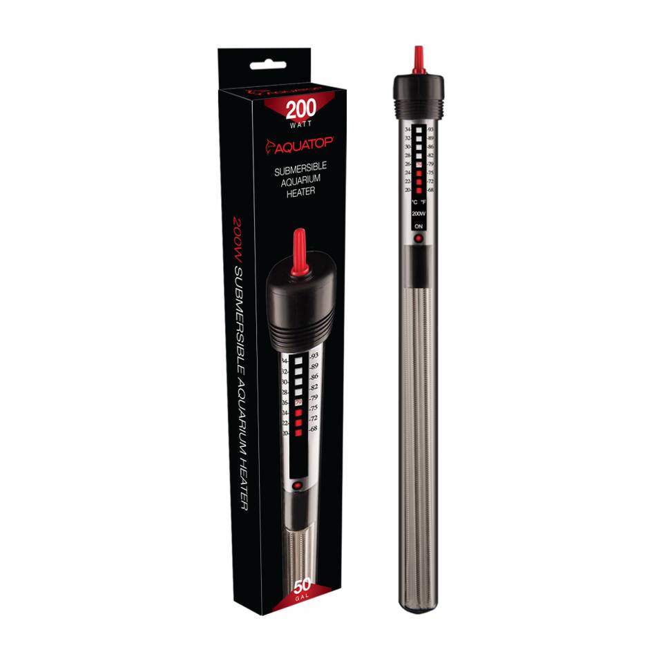 Aquatop GH 200W submersible glass aquarium heater with box