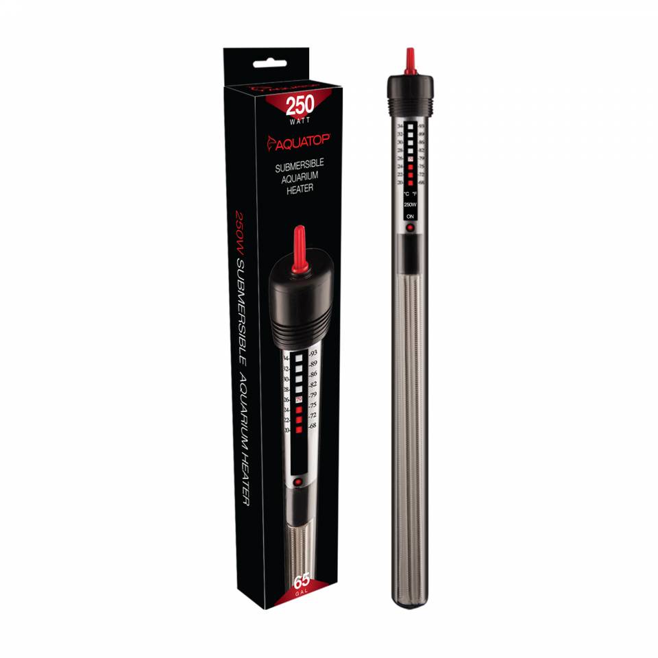 Aquatop GH 250W submersible glass aquarium heater with box