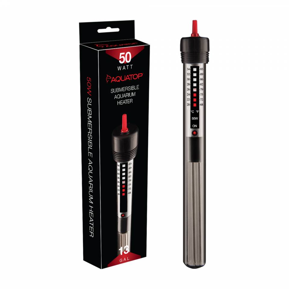 Aquatop GH 50W submersible glass aquarium heater with box