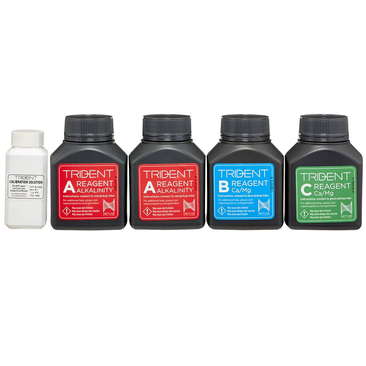 Neptune Systems 2-Month Trident ACM Reagent Kit, all kit contents: 2 Reagent A, Reagent B, Reagent C and calibration solution