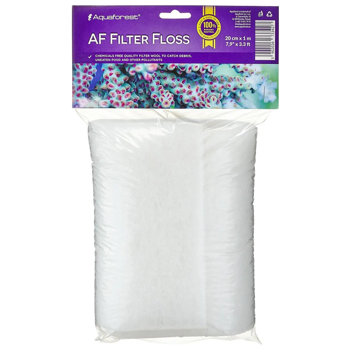 Aquaforest AF Filter Floss packaging, polyester filter wool for mechanical aquarium filtration