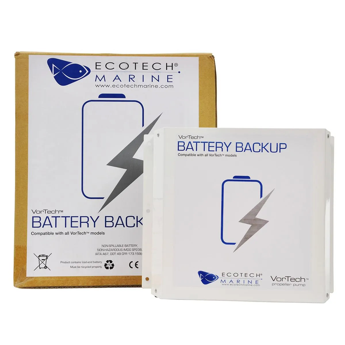 EcoTech Marine VorTech Battery Backup, packaging and unit for reef pump power outages