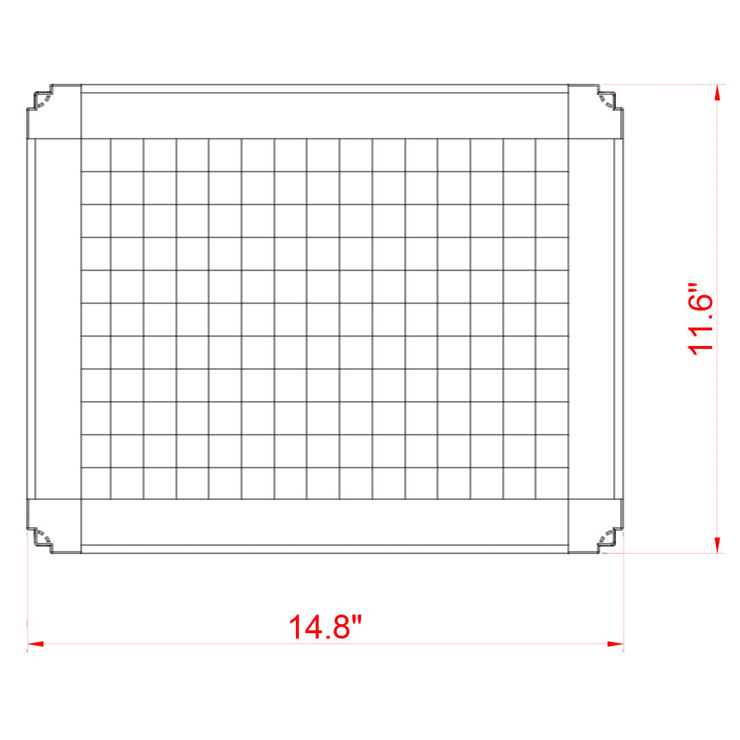 SafeScreen aluminum frame mesh lid top view