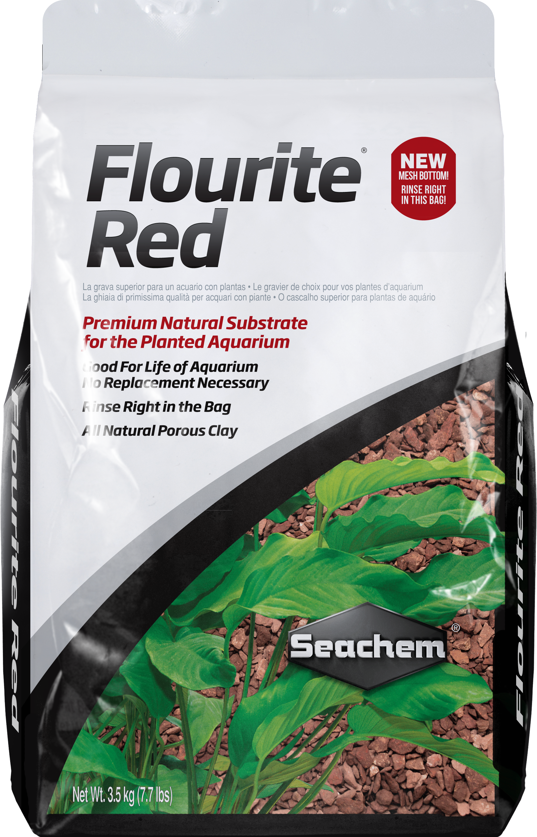 Seachem Flourite Red planted-aquarium clay gravel substrate, 3.5 kg bag