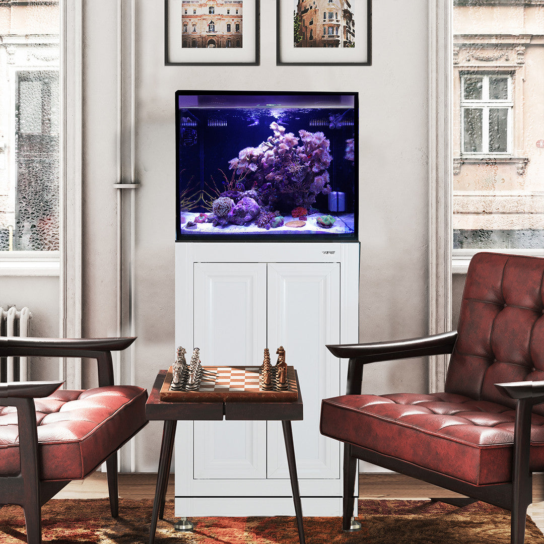 Innovative Marine Fusion Pro 2 40 AIO aquarium on white APS aluminum stand