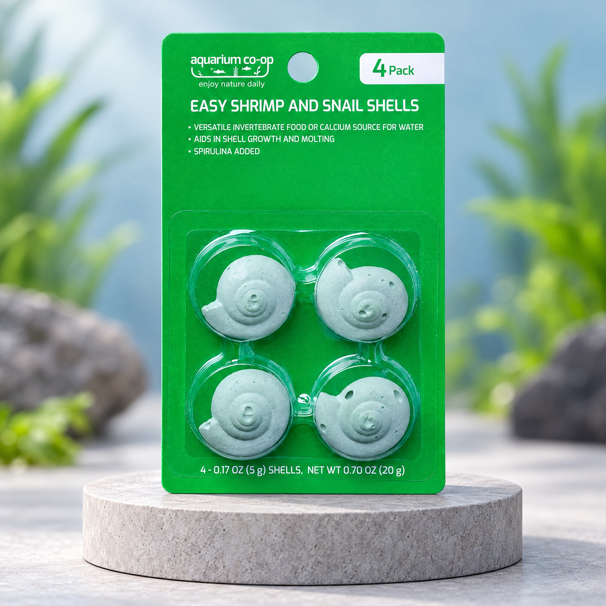 Aquarium Co-Op Easy Shrimp and Snail Shells 4-pack, calcium food for shrimp and snails