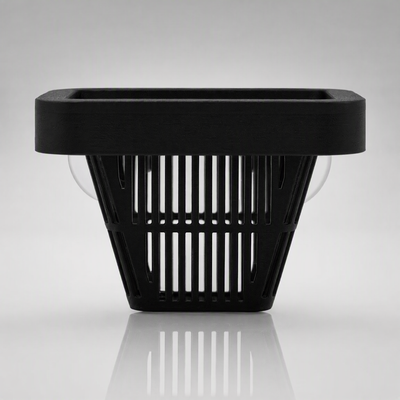 Aquarium Co-Op Easy Feeding Basket, black 3D-printed suction cup basket for live and frozen fish food
