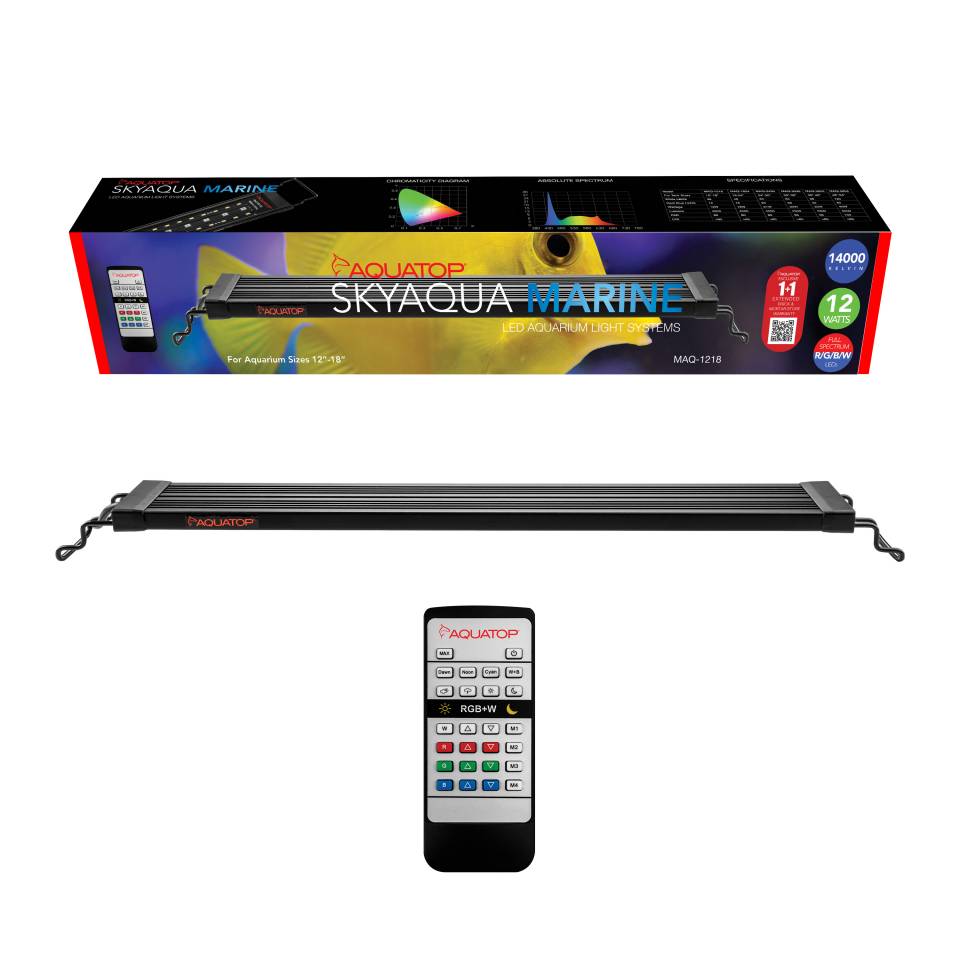 Aquatop SkyAqua Marine MAQ-1218 12 to 18 inch LED light with remote and box