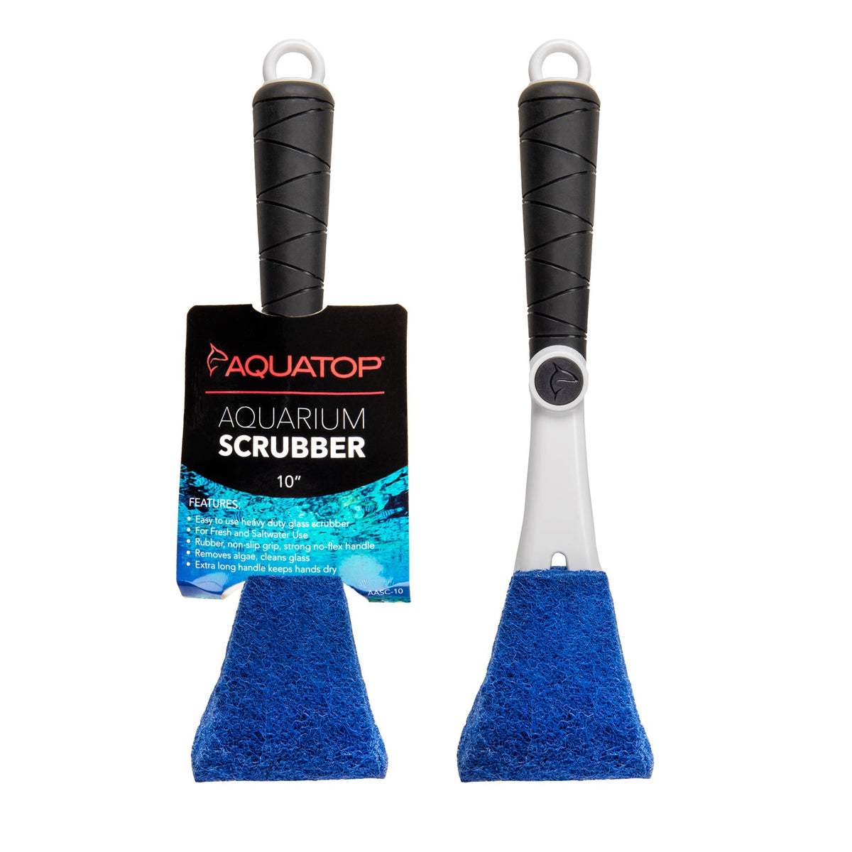 Aquatop AASC-10 10 inch padded glass aquarium scrubber on its card