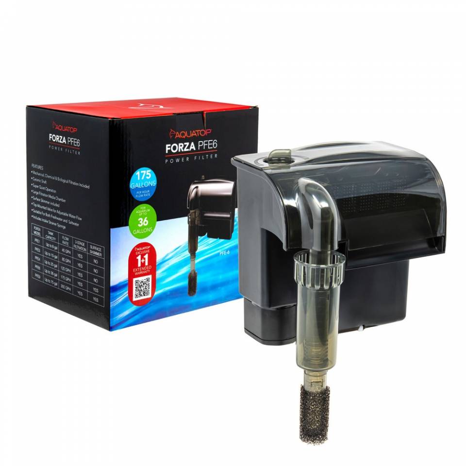 Aquatop Forza Hang-On Power Filter for quiet aquarium filtration