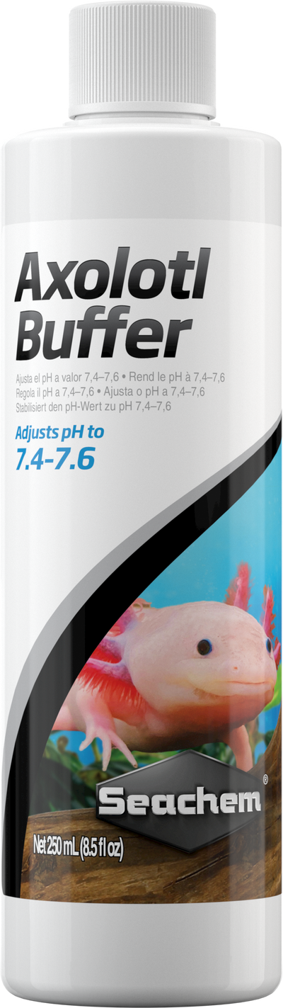 Seachem Axolotl Buffer 250 mL bottle, pH buffer that holds axolotl water at 7.4 to 7.6