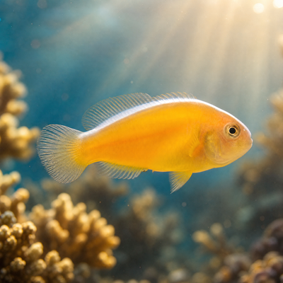 Orange Skunk Clownfish (Amphiprion sandaracinos) reef fish with orange body and single white dorsal stripe