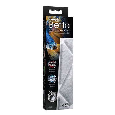Fluval Betta Poly-Carb Cartridge 4-pack retail packaging