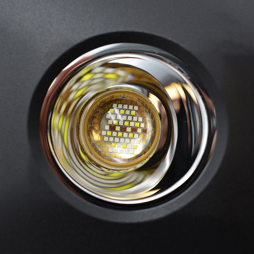 Close-up of a Kessil AP9X Dense Matrix LED array inside its reflector optic