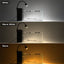 AquaFin LED colour comparison: the same tank lit in white 6500K, warm white, and warm 3000K