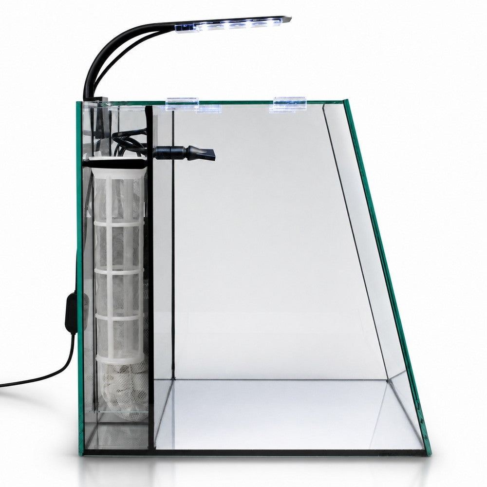 Left side profile of the Ascension 9, showing how far the front pane slopes