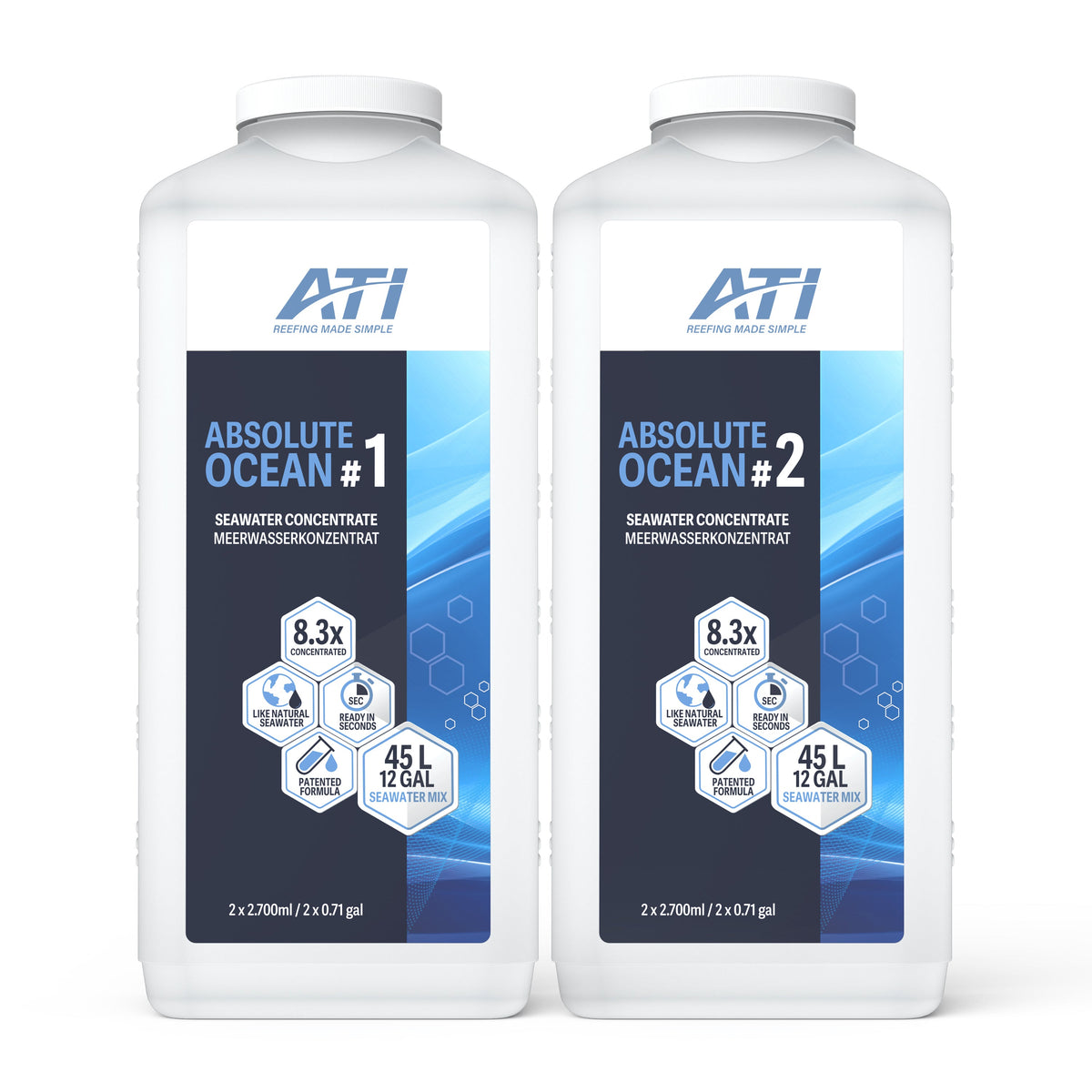 ATI Absolute Ocean concentrated seawater 2 x 2.7 L set
