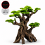 Aquatop Bonsai Tree ornament, Forest Tree, two intertwined trunks from a shared root base with twin canopies