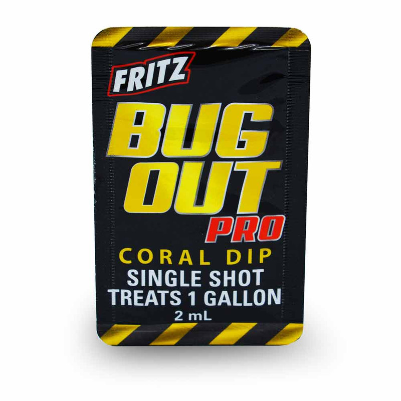 Fritz Bug Out Pro 2 mL single-shot packet - one-dose iodine-free herbal coral dip that treats 1 gallon