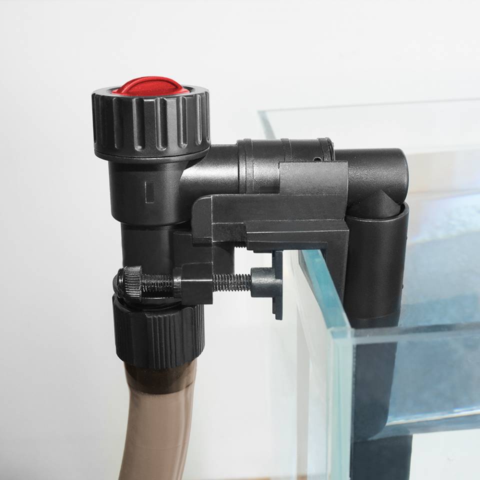 Aquatop CF MKII canister filter inlet valve clamped to an aquarium rim