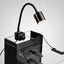 Close-up of the 10W dual COB LED spotlight on its adjustable gooseneck arm