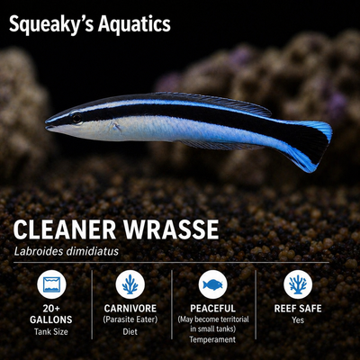 Cleaner Wrasse (Labroides dimidiatus) | Live Saltwater Reef Fish