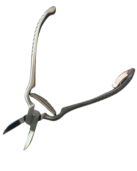 Eva Aquatics 8 inch coral cutter with the jaws open, silver stainless