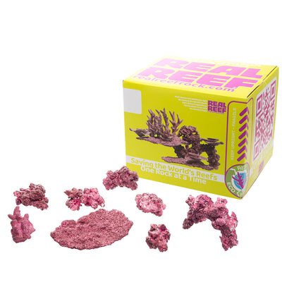 Real Reef Ready Reef Mix Nano box of aquacultured reef rock