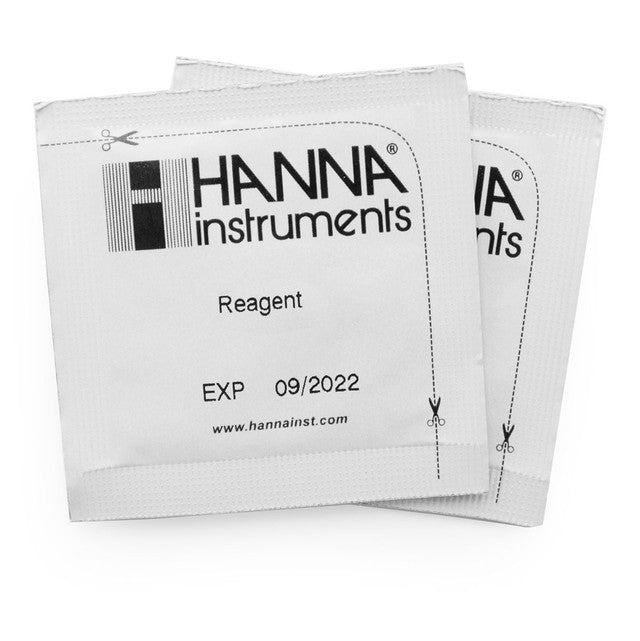 Two Hanna Instruments pre-measured reagent powder packets for the HI735 total hardness test, short dated clearance box