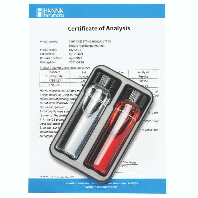 Hanna Instruments HI782-11 / 782-11 | Marine Nitrate High Range Checker HC Calibration Check Set | Saltwater