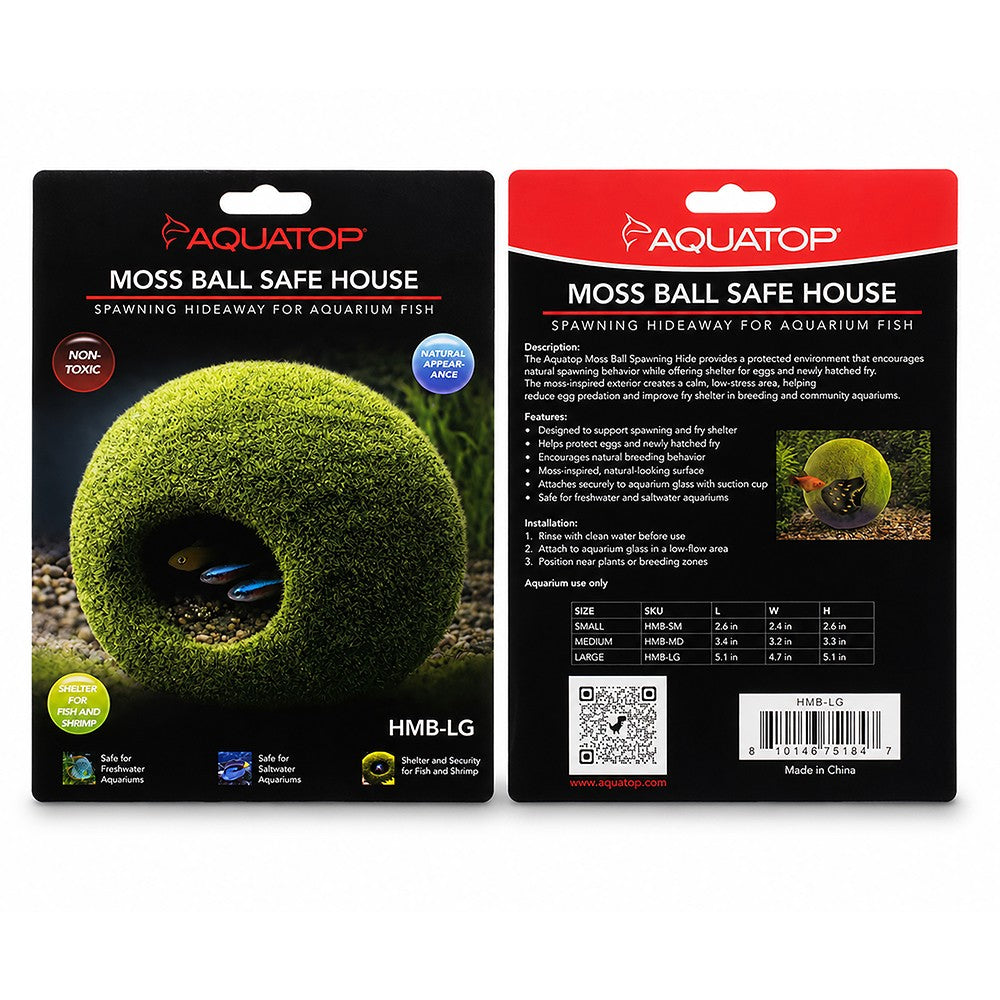Aquatop Moss Ball Safe House Large, retail card