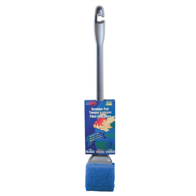 Lee's Super Algae Scrubber - long-handle blue scrubber pad for cleaning glass aquariums